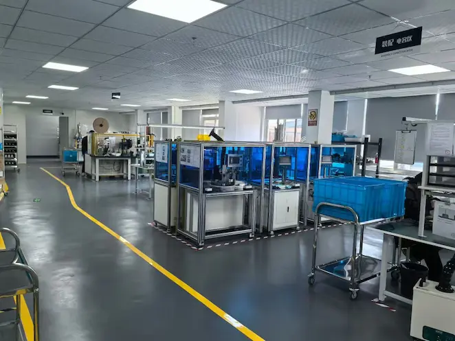 A clean and organized auto sensor factory floor